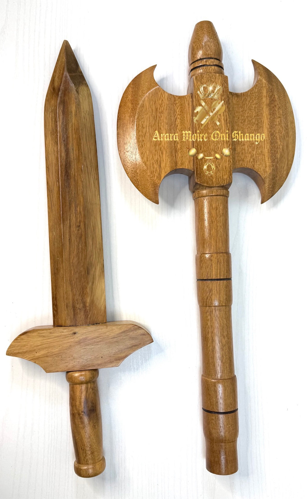 Set de Hacha y Espada de Shango de Madera